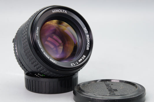 Minolta MD Rokkor 50mm f/1.2 Lens – MD Mount – Serviced – Excellent