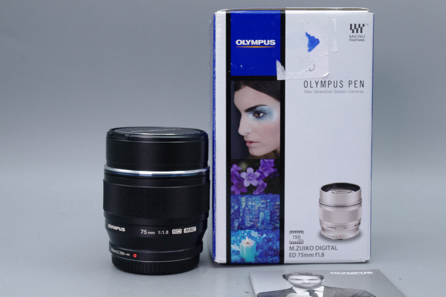 Olympus M.Zuiko Digital ED 75mm f/1.8 Lens – Black – Boxed – Near Mint