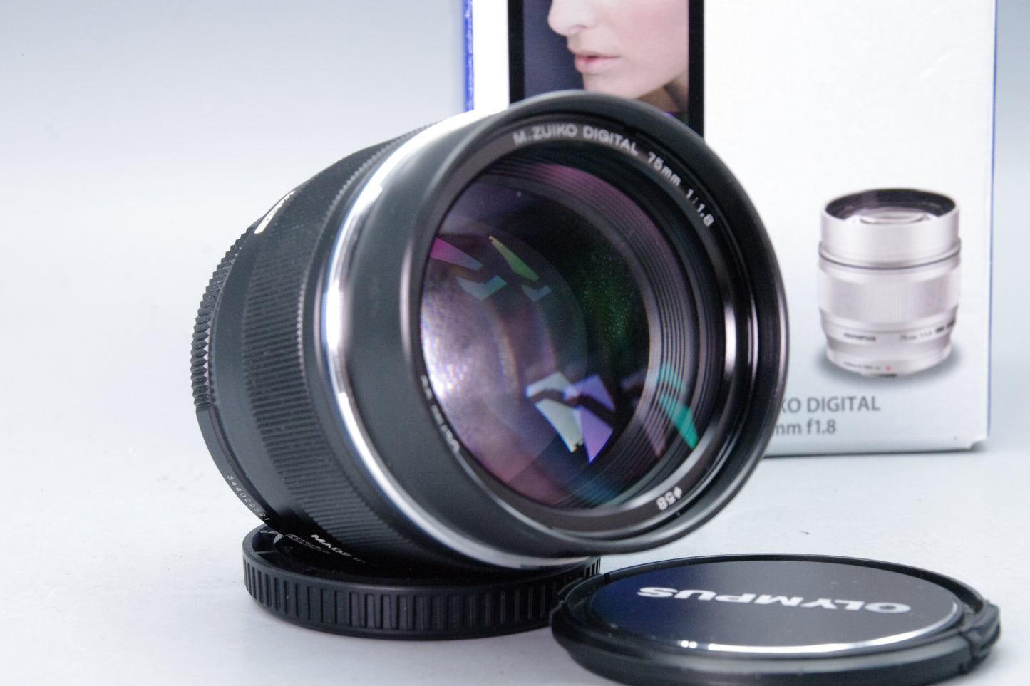 Olympus M.Zuiko Digital ED 75mm f/1.8 Lens – Black – Boxed – Near Mint