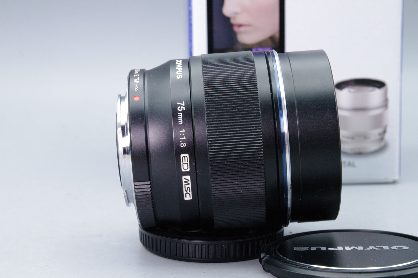 Olympus M.Zuiko Digital ED 75mm f/1.8 Lens – Black – Boxed – Near Mint