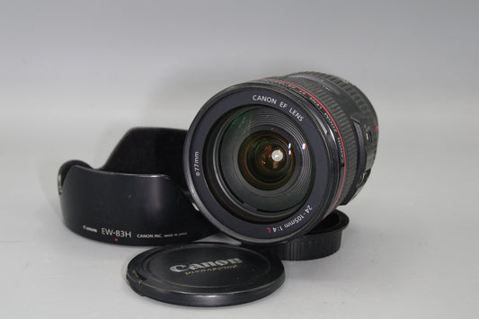 Canon EF 24-105mm F/4L IS USM AF  Zoom Lens with Caps and Hood - Excellent