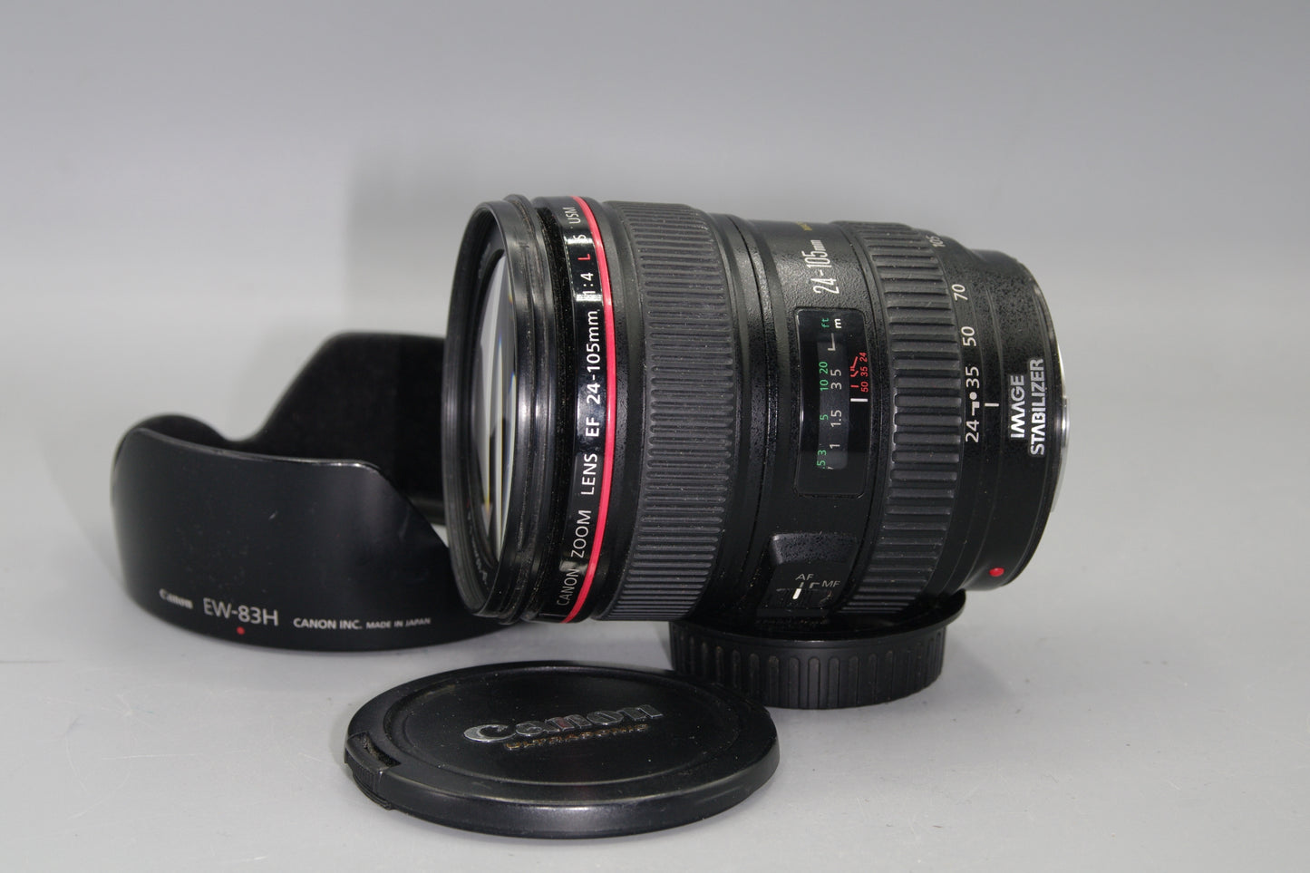 Canon EF 24-105mm F/4L IS USM AF  Zoom Lens with Caps and Hood - Excellent