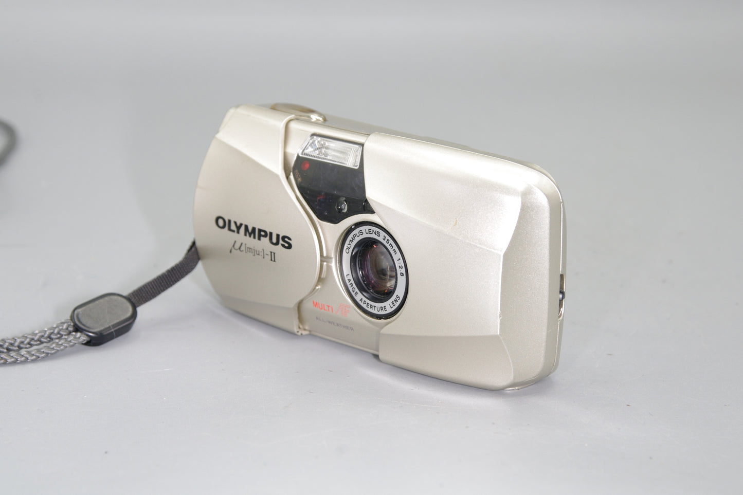 Olympus MJU II Ultra Compact 35mm Camera with 35mm F/2.8 Lens and case