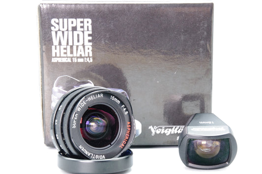 Voigtländer Heliar 15mm f/4.5 Aspherical Lens + Finder -L39 Mount - Mint