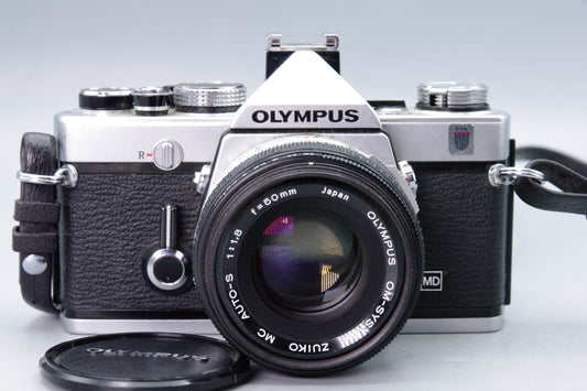 Olympus OM‑1N 35mm SLR Film Camera + Zuiko 50mm f/1.8 Lens – Tested VGC