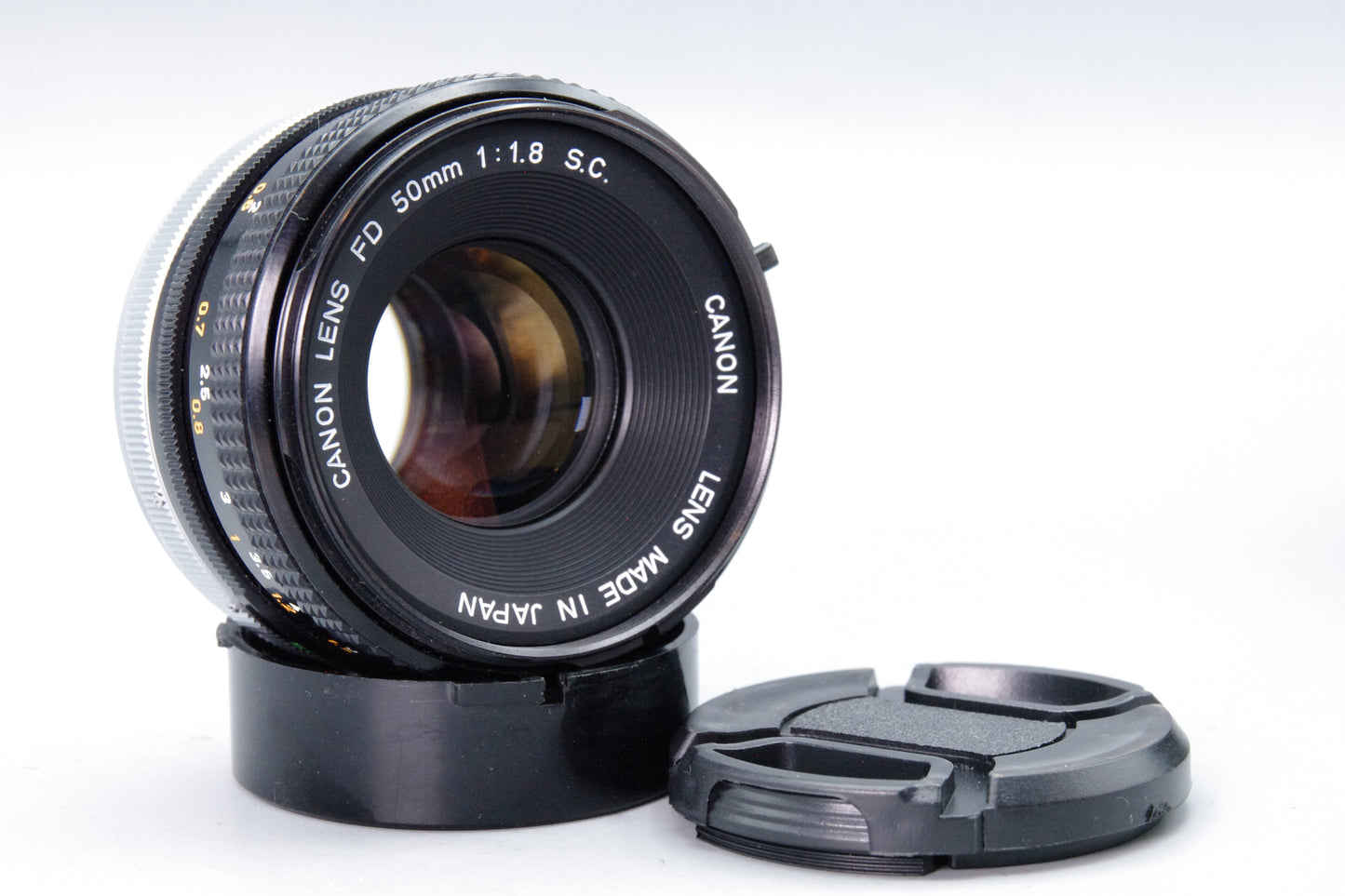 Canon FD 50mm f/1.8 S.C. Prime Lens Manual Focus with Caps – Tested Exc