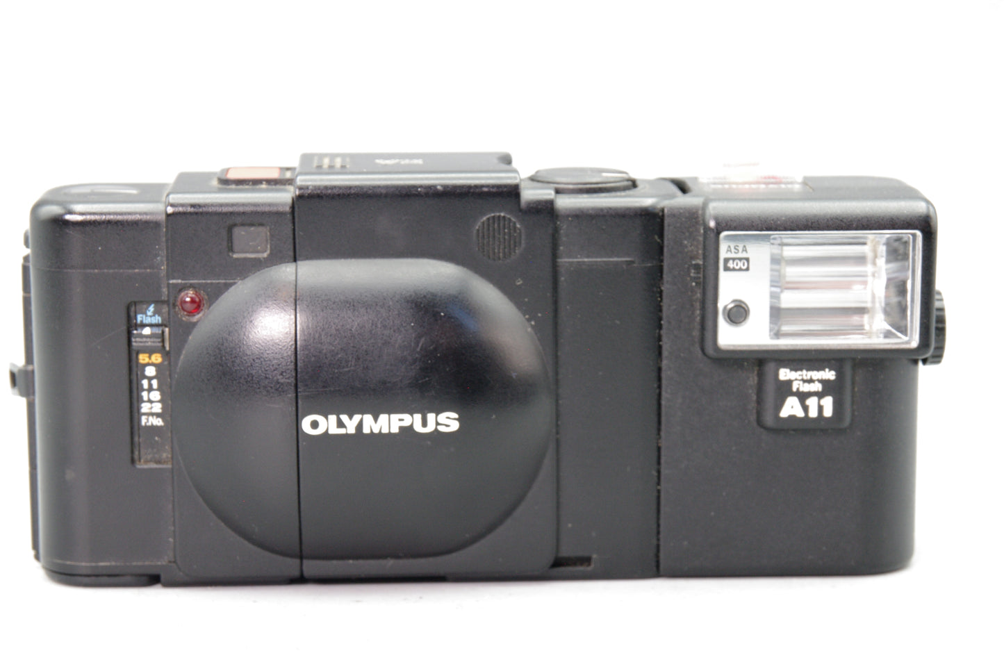 Olympus XA 35mm Rangefinder Camera + A11 Flash – Tested – Very Good Cond