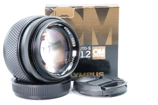 Olympus OM Zuiko Auto‑S 50mm f/1.2 Lens – Boxed – PLS Read
