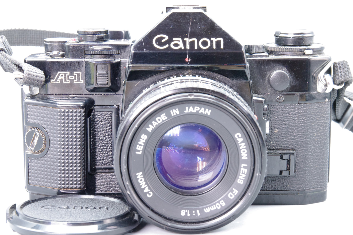 Canon A-1 35mm SLR Camera with FD 50mm f/1.8 Lens - Tested & Working
