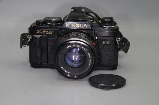 Minolta X-700 35mm SLR with 50mm f1.7 Lens – Tested + New Batteries