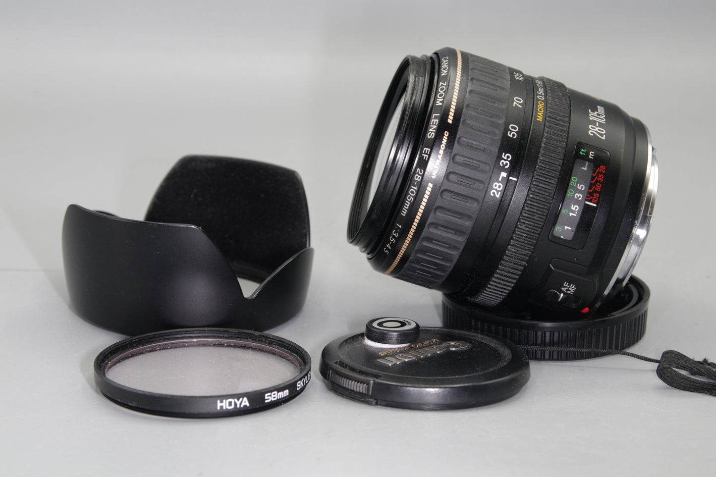 Canon EF 28-105mm F/3.5-4.5 Ultrasonic AF Zoom Lens with Caps and Hood