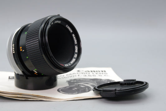 Canon FD 50mm f/3.5 S.S.C. Macro Lens – Excellent Condition with Instructions