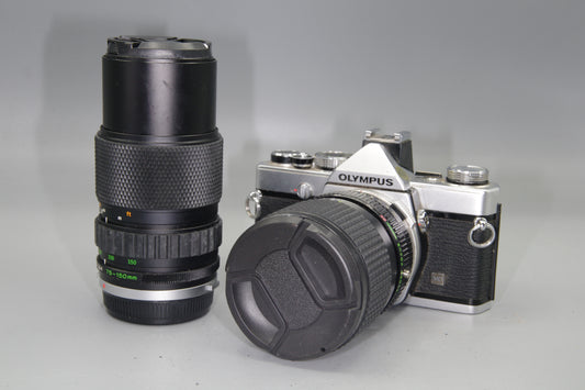 Olympus OM-1N 35mm SLR Film Camera + Tokina 28-85mm + Zuiko 75-150mm Tested