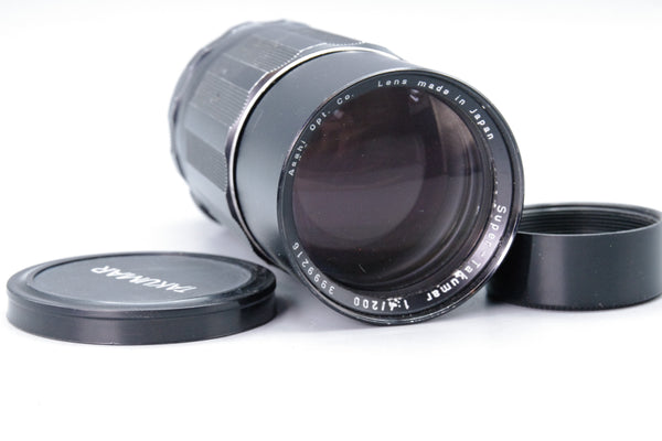 Asahi Super‑Takumar 200mm f/4 Lens – M42 Mount – Case & Hood – Very Good