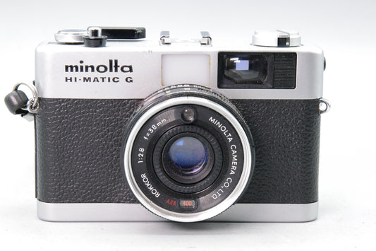 Minolta Hi‑Matic G 35mm Rangefinder – Meter Reacts – Shutter/Lens Faults