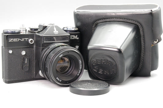 Zenit EM Olympic Edition + Helios‑44M Lens M42 Mount with Case – Excellent