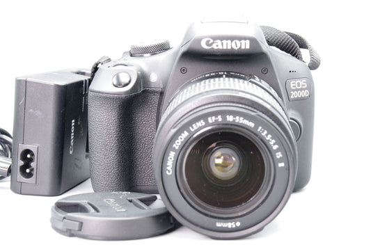 Canon EOS 2000D + 18–55mm II IS Lens – Shutter Count 7 – DSLR – 24MP Nr Mint