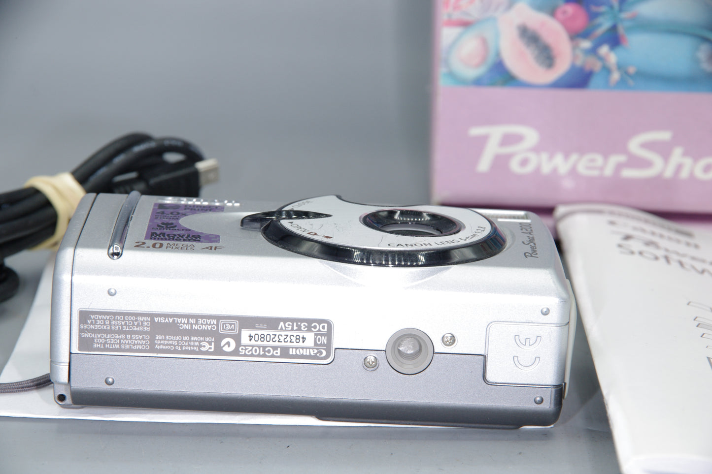 Canon PowerShot A200 2MP Digital Compact Camera Boxed AA Battery Powered