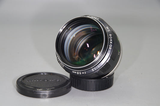Minolta MC Rokkor-PG 58mm f/1.2 Lens - MD Mount - Ultra Fast - Serviced