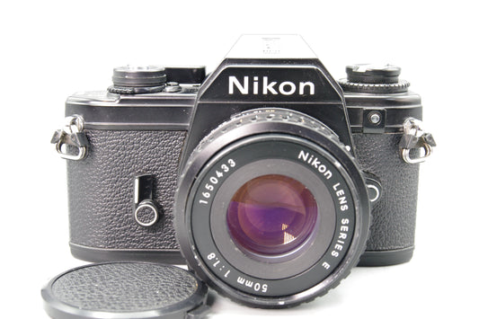 Nikon EM 35mm SLR Camera with 50mm f/1.8 Series E Lens - Excellent