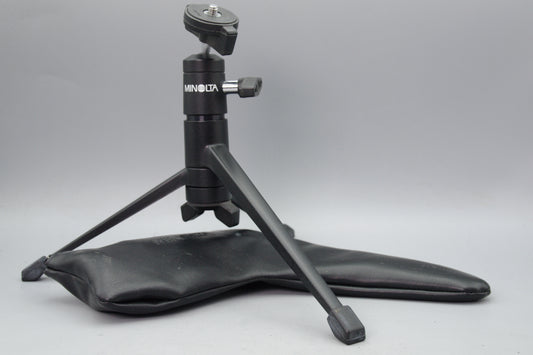 Minolta CLE Tabletop Tripod + Ball Head & Case – Very Good