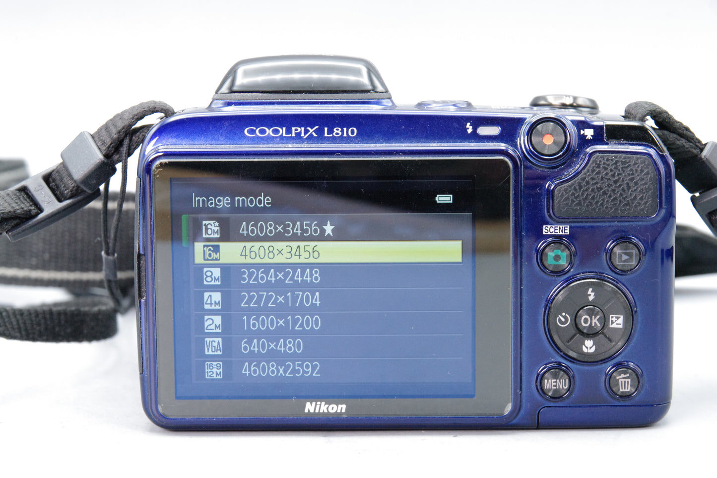 Nikon Coolpix L810 16MP Bridge Camera – Blue – 26× Zoom – AA Powered – VGC