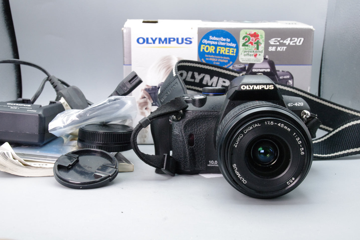 Olympus E‑420 10MP DSLR + 17.5‑45mm – Near Mint – Boxed – S/C 1676