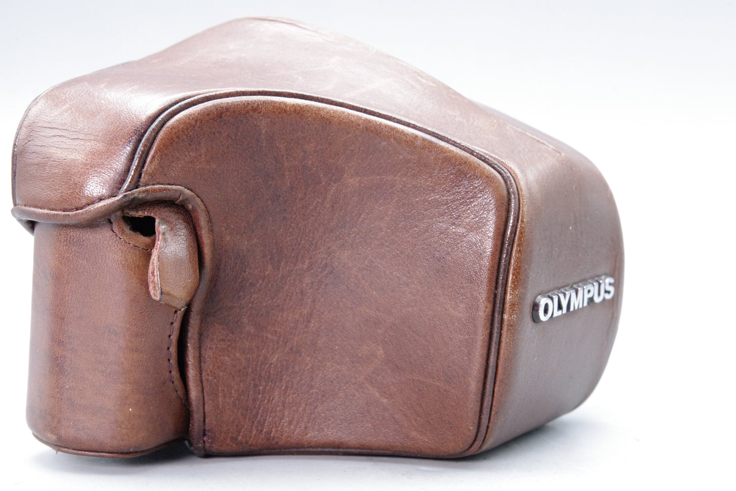 Olympus OM‑Series Light Brown Leather Case – Genuine Olympus – VGC