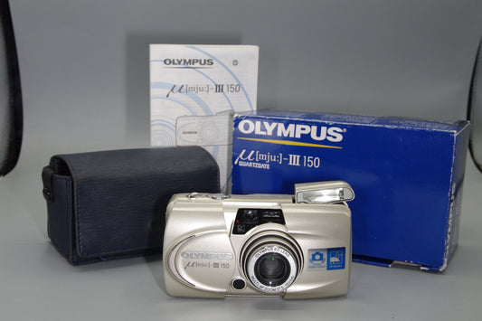 Boxed Olympus MJU Zoom III 150 Camera with 37.5-150mm Lens  Excellent