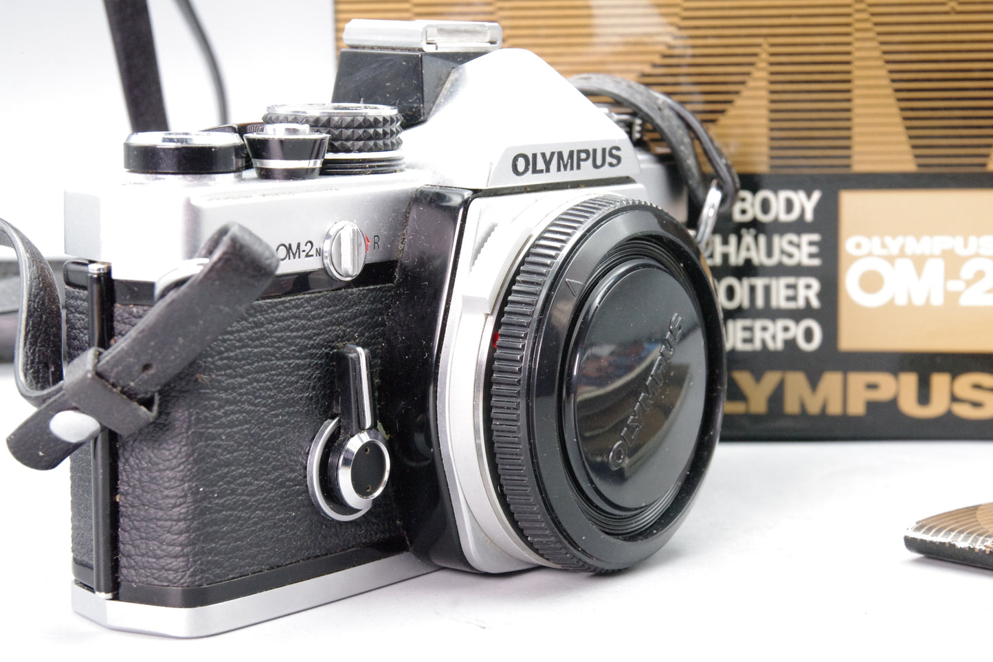 Olympus OM‑2N Chrome 35mm SLR Film Camera Body Only – Tested – Excellent Boxed