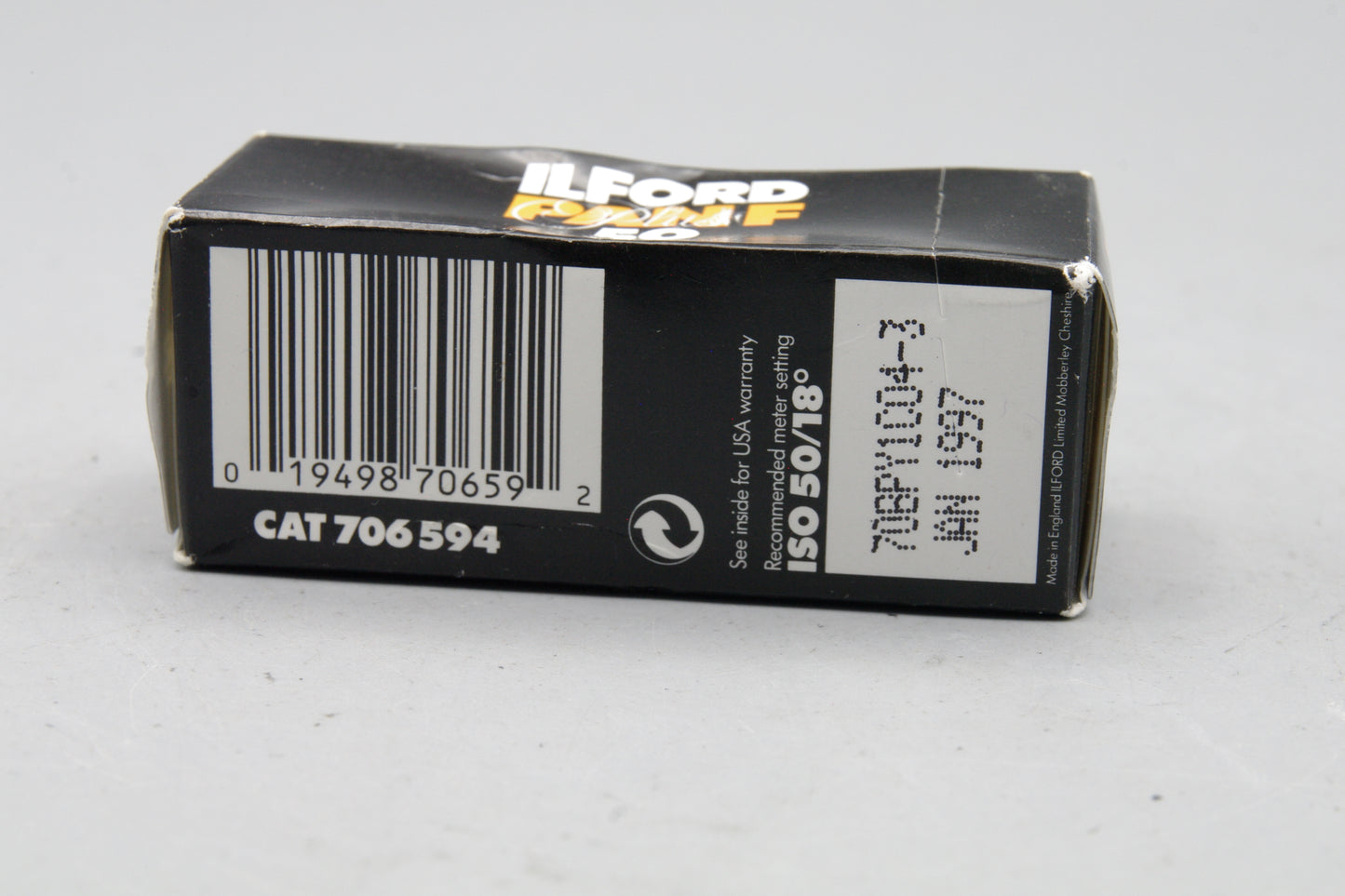 Ilford Pan F 50 120 Roll Film – Expired Jan 1997 – B&W – Very Good Condition