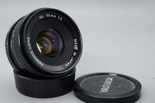 Yashica ML 50mm F2 Lens C/Y Mount – Classic Standard Prime with Caps