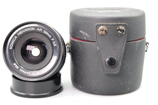 Konica Hexanon AR 28mm f3.5 Lens AR Mount Wide Angle VGC with Case