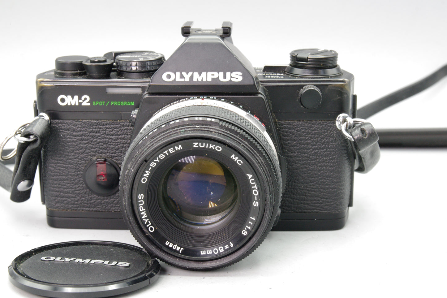 Olympus OM-2 Spot/Program 35mm SLR + 50mm f/1.8 Lens + New batteries