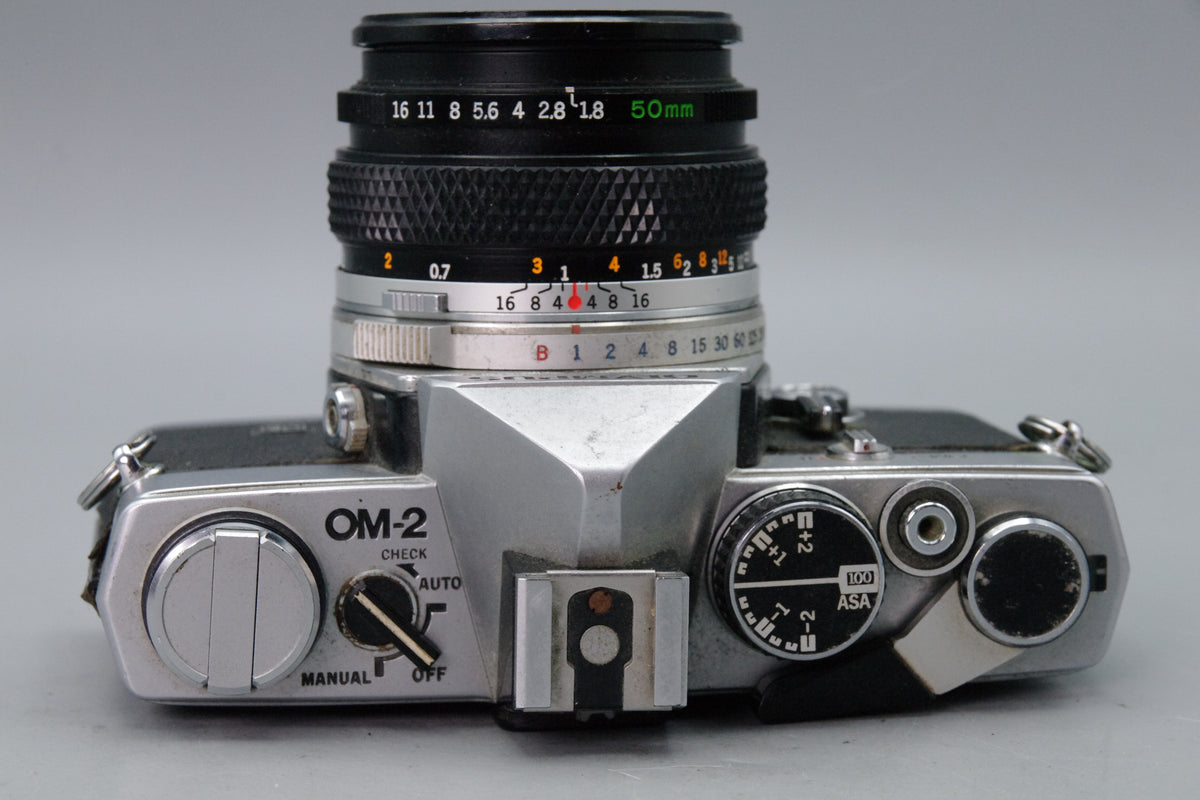 Olympus OM-2 35mm SLR + Zuiko 50mm f/1.8 Lens  - VGC -New Batteries