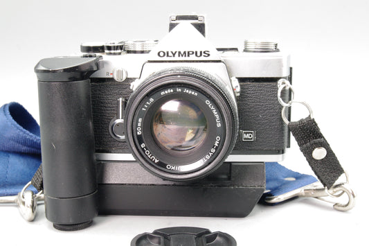 Olympus OM‑1N with Zuiko 50mm Lens and Winder - Very Good Working Condition