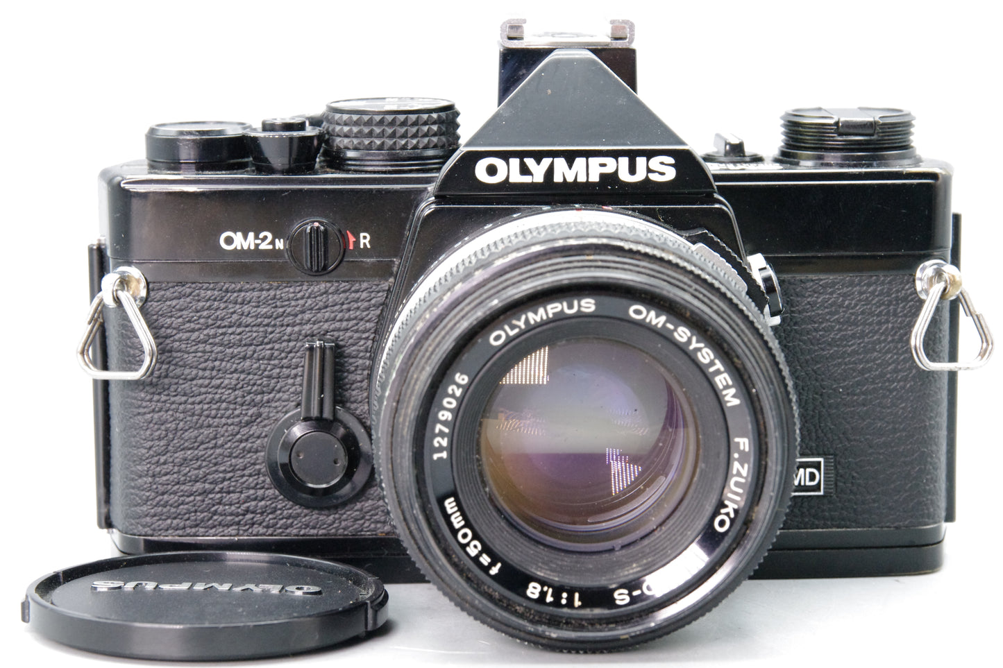 Olympus OM-2N Black 35mm SLR + F.Zuiko 50mm f/1.8 Lens – Tested & Working
