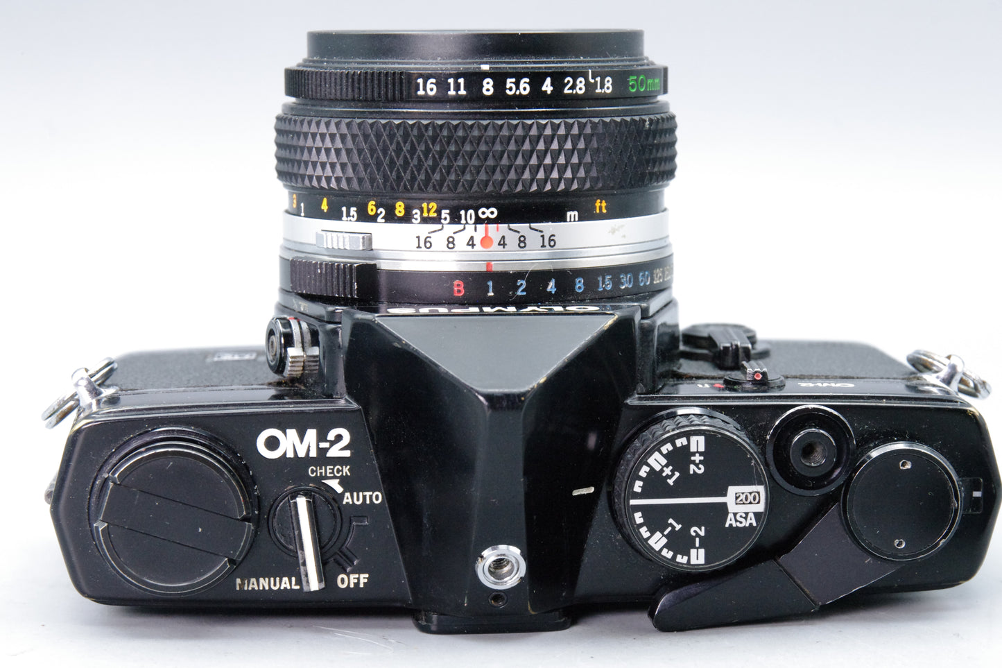 Olympus OM‑2 Black 35mm SLR + Zuiko 50mm f/1.8 Lens – VGC – New Batteries