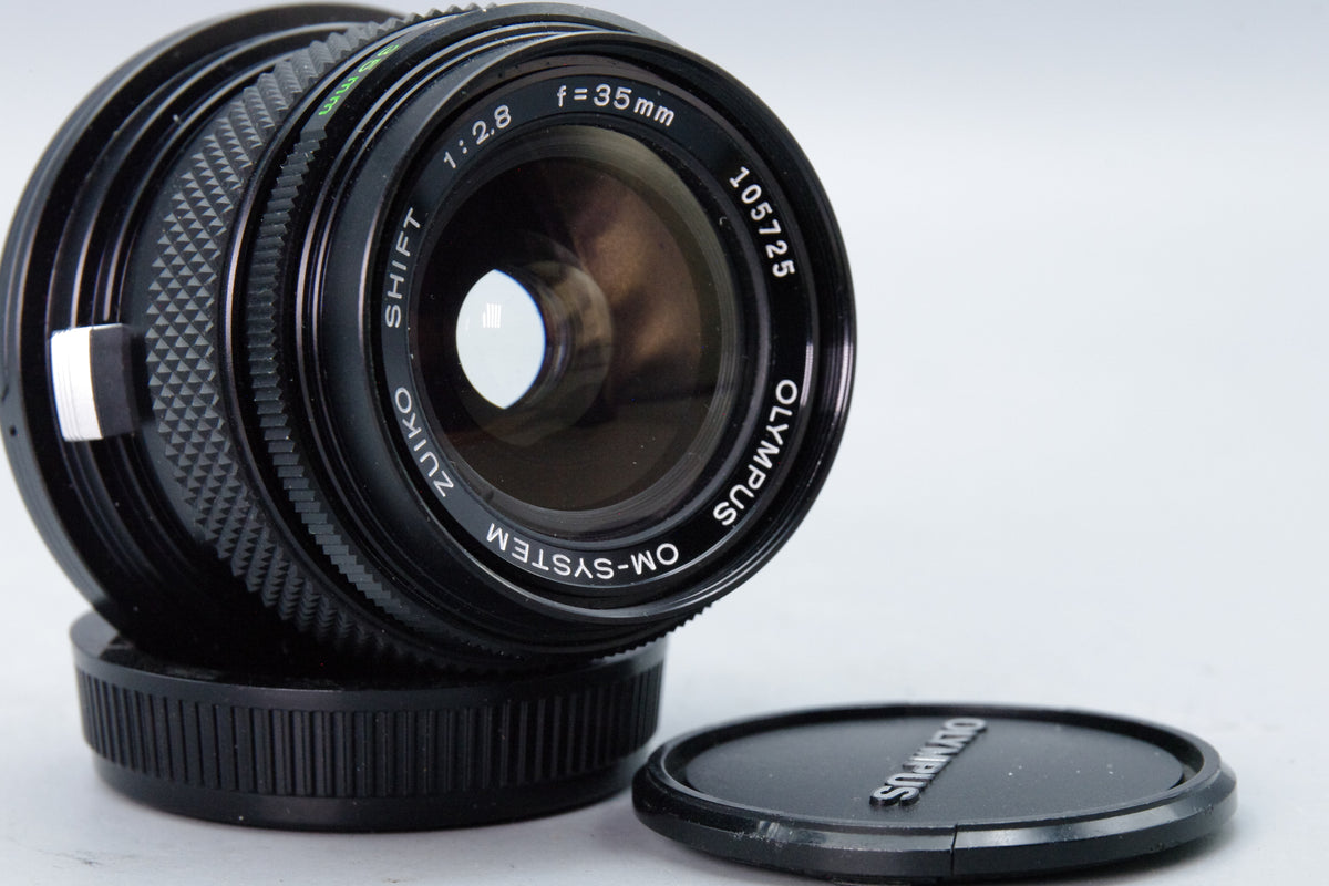 Olympus Zuiko Shift 35mm f/2.8 Lens – OM Mount – Excellent – With Both Caps
