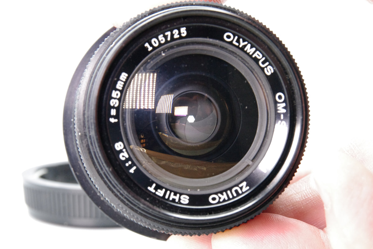 Olympus Zuiko Shift 35mm f/2.8 Lens – OM Mount – Excellent – With Both Caps
