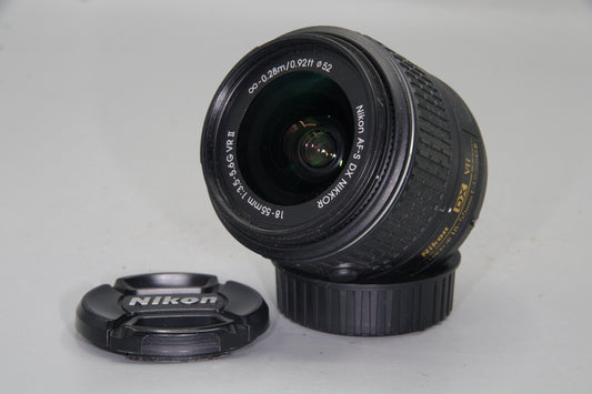 Nikon AF-S DX 18-55mm f/3.5-5.6G VR II Lens – Compact Zoom with Caps
