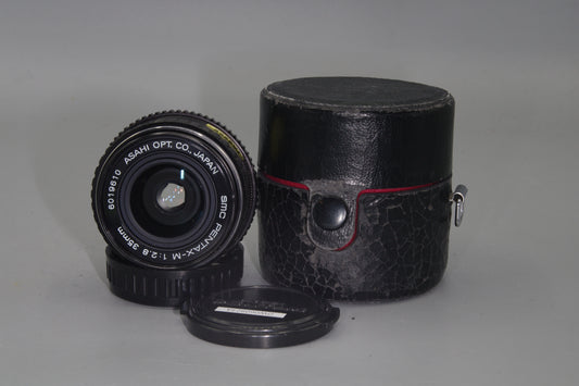 SMC Pentax-M 35mm F/2.8 Lens- Pentax K Mount - with both caps