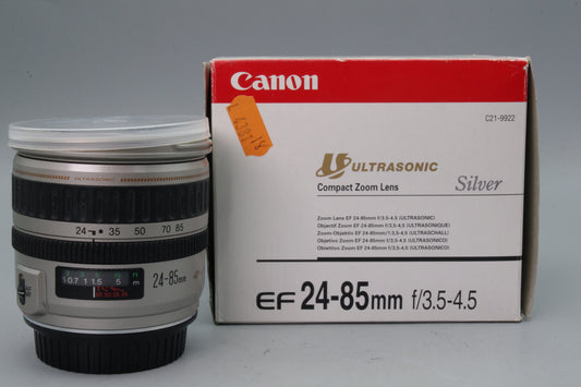 Canon EF 24‑85mm f/3.5‑4.5 USM Lens Silver – Boxed – MF Only – Very Good
