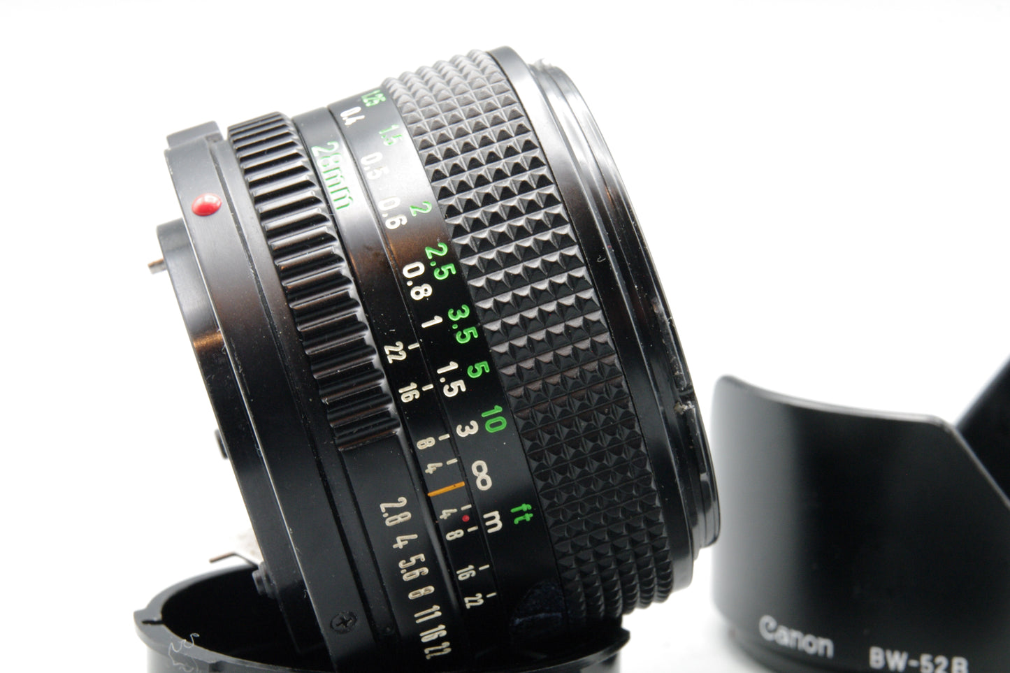 Canon FD 28mm f/2.8 Wide Angle Lens + Hood – Sharp – VGC