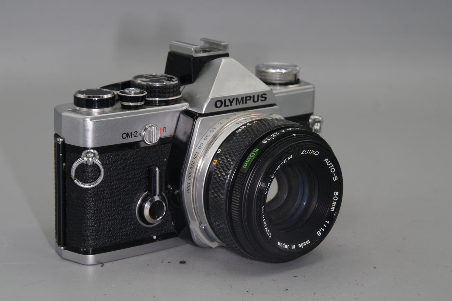 Olympus OM2N 35mm SLR Camera with 50mm F/1.8 Lens + Data Back -Very Good