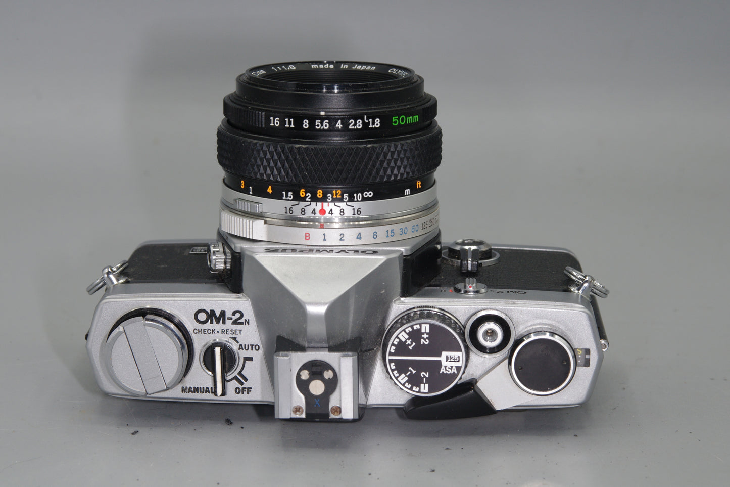 Olympus OM2N 35mm SLR Camera with 50mm F/1.8 Lens + Data Back -Very Good
