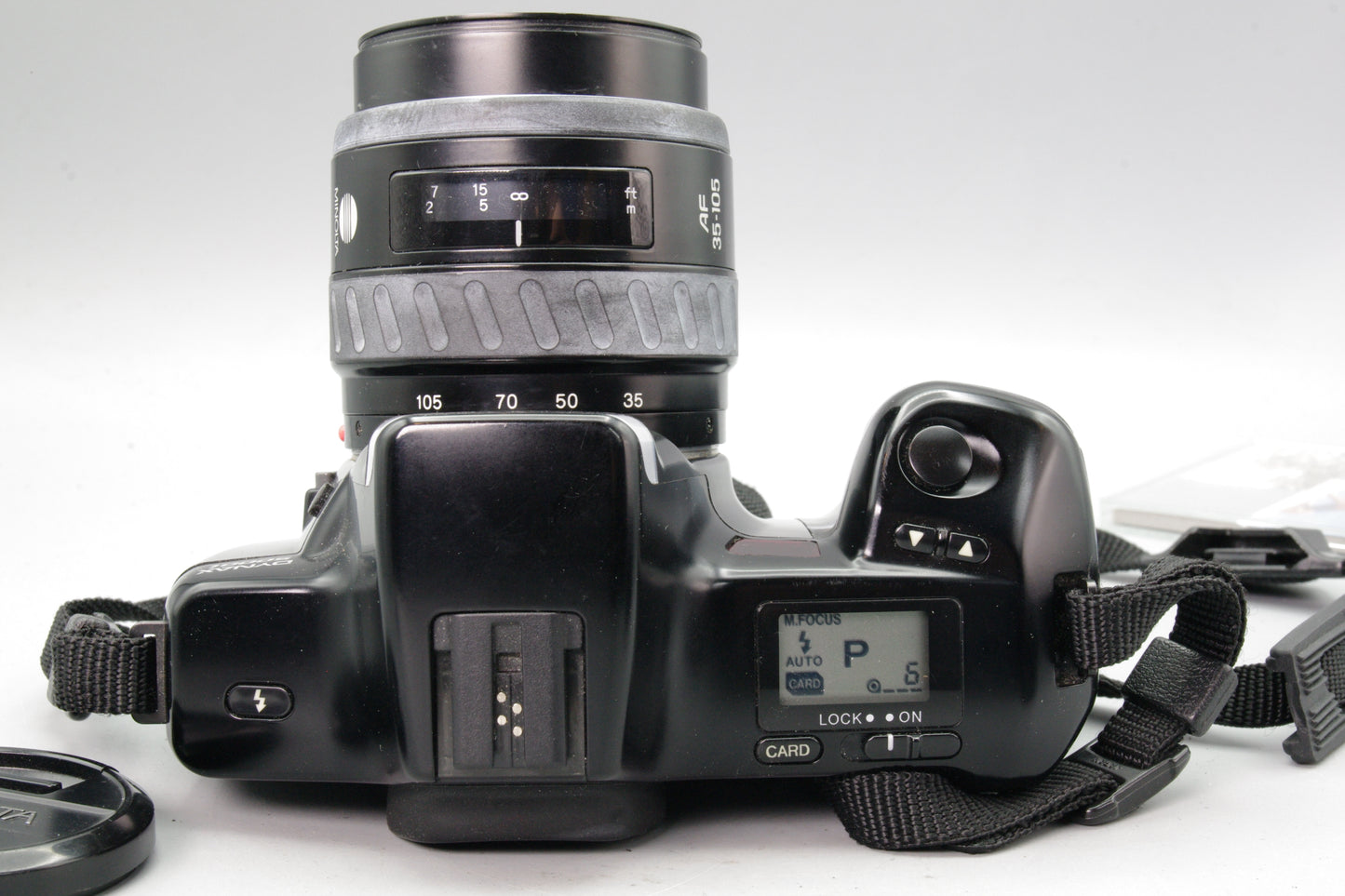 Minolta Dynax 5000i 35mm SLR with 35–105mm Lens & A/S Card – Very Good