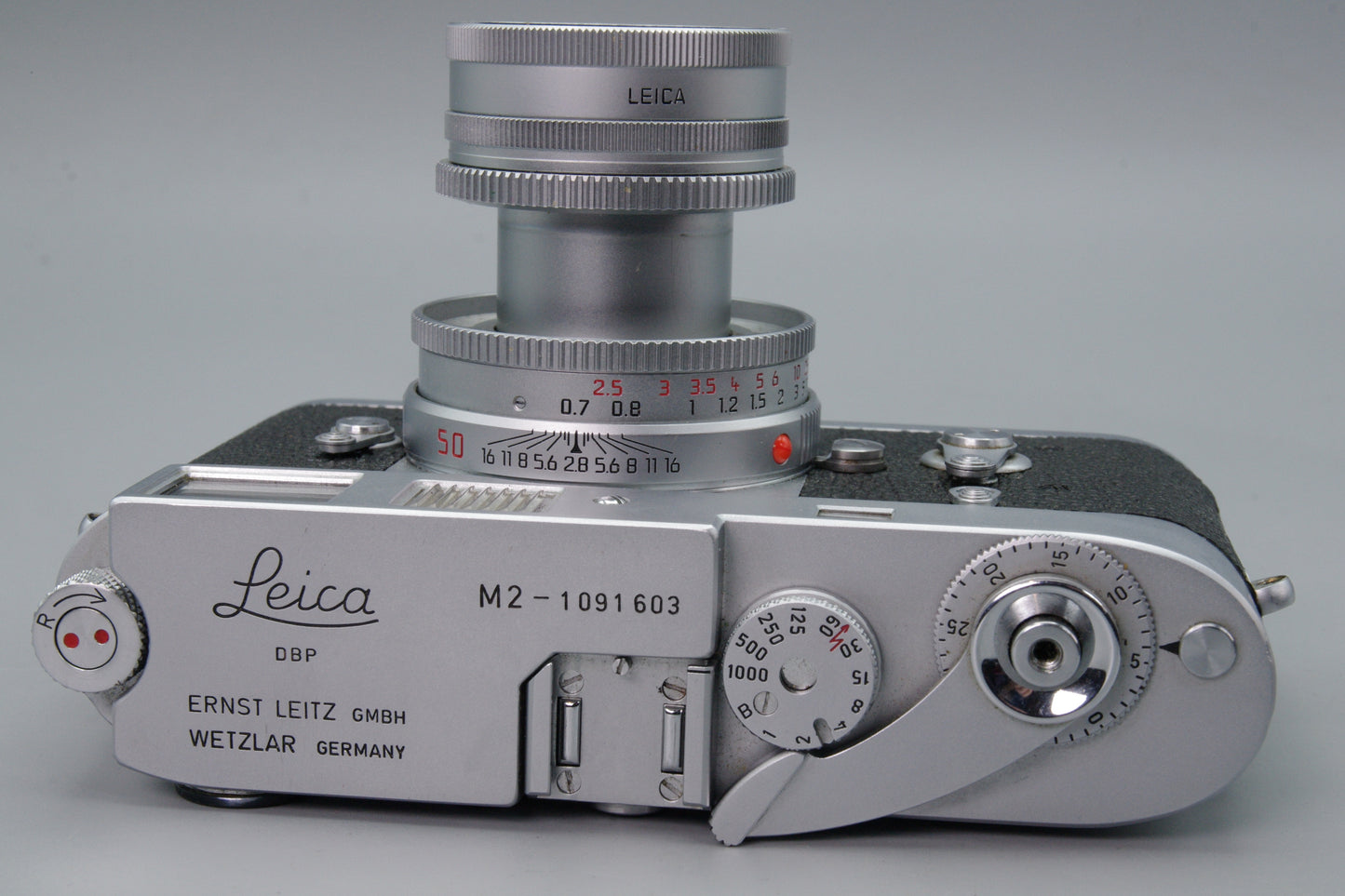 1964 Leica M2 Rangefinder with Elmar‑M 50mm f/2.8 & Hood – Exc – S/N 1091603
