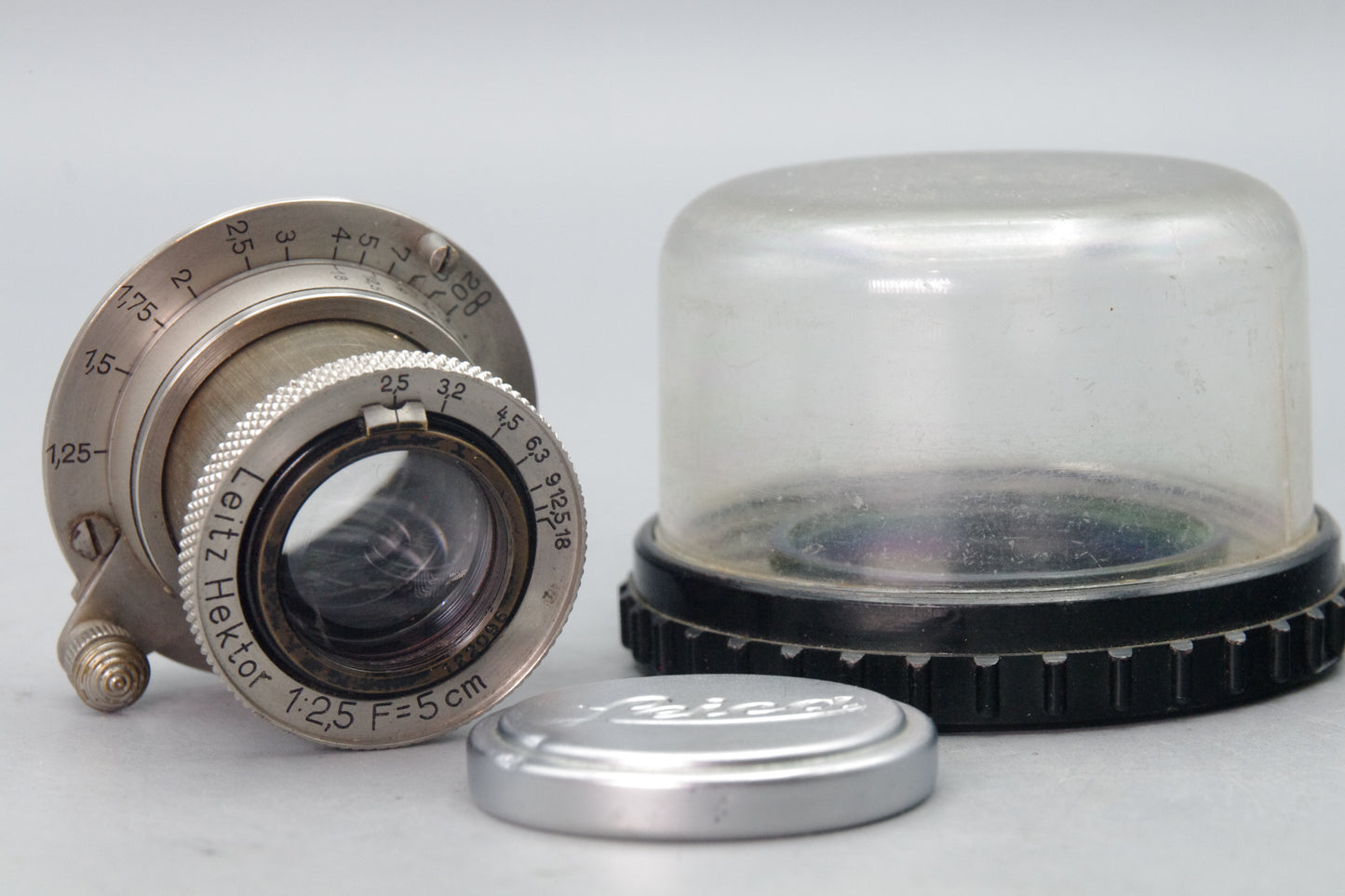 Leitz Hektor 5cm f/2.5 Lens – Leica LTM – 1931 Serial 122096 – Nickel – Serviced