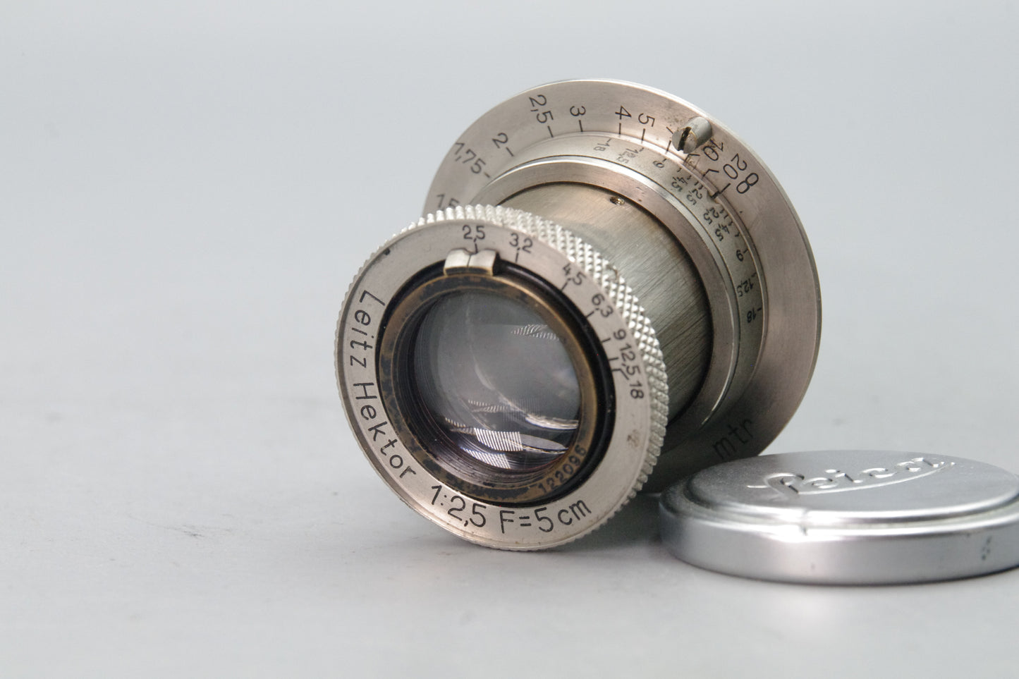 Leitz Hektor 5cm f/2.5 Lens – Leica LTM – 1931 Serial 122096 – Nickel – Serviced